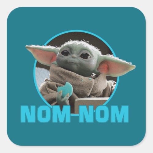 The Child Eating Cookie _ Nom Nom Square Sticker