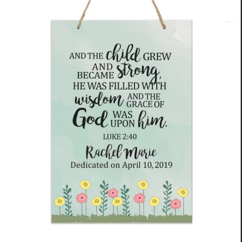 The Child Grew Blooming Flowers Wooden Wall Sign