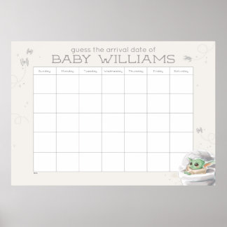 The Child - Guess the Arrival Date Baby Shower Poster