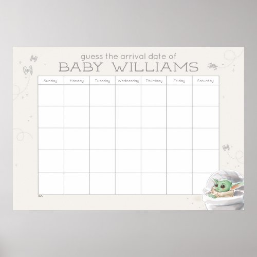 The Child _ Guess the Arrival Date Baby Shower Poster