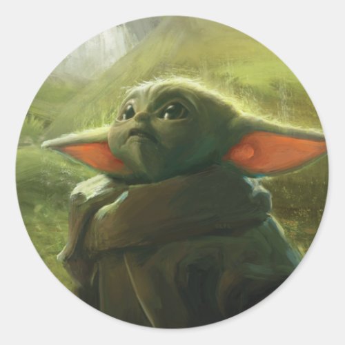The Child In Forest Concept Painting Classic Round Sticker