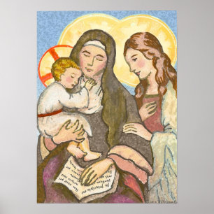 The Child Jesus with His Mother and Grandmother Poster