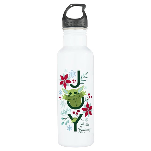 The Child | Joy to the Galaxy Stainless Steel Water Bottle (Front)
