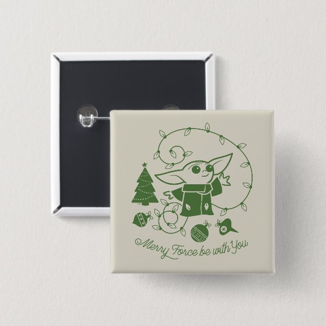 The Child | Merry Force be with You - Green Button (Front & Back)