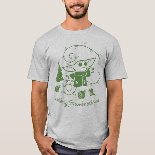 The Child | Merry Force be with You - Green T-Shirt (Front)