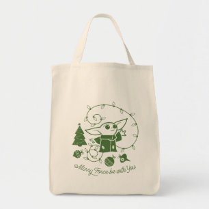 The Child   Merry Force be with You - Green Tote Bag