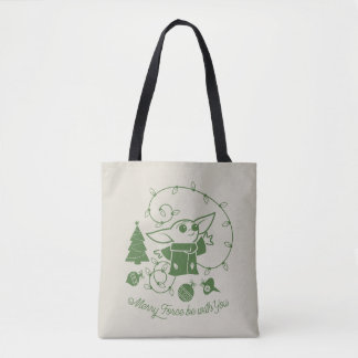 The Child | Merry Force be with You - Green Tote Bag