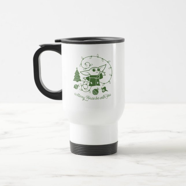 The Child | Merry Force be with You - Green Travel Mug (Left)