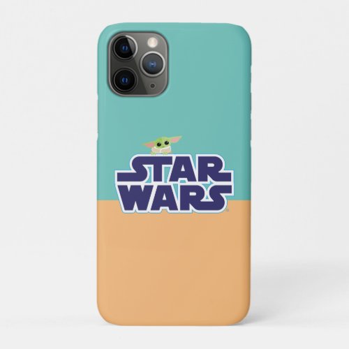 The Child Peeking Over Blue Star Wars Logo iPhone 11 Pro Case