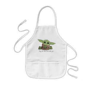 The Child Playing With Frogs Sketch Art Kids' Apron