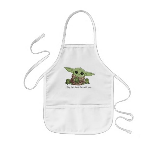 The Child Playing With Frogs Sketch Art Kids Apron