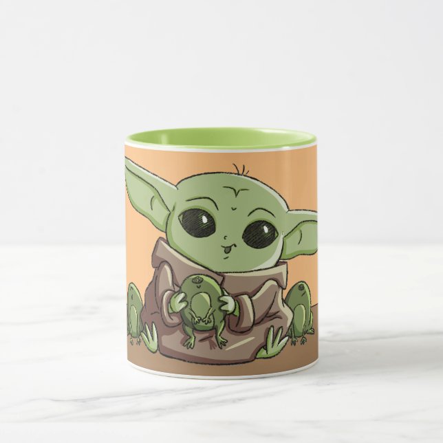 The Child Playing With Frogs Sketch Art Mug (Center)