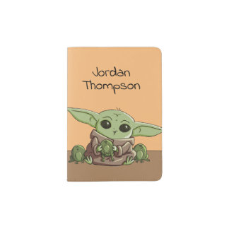 The Child Playing With Frogs Sketch Art Passport Holder