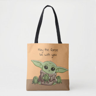 The Child Playing With Frogs Sketch Art Tote Bag
