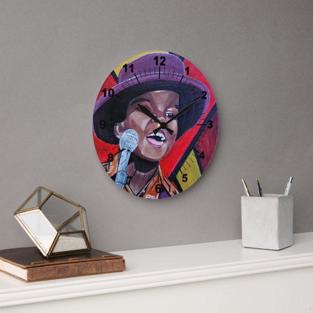 The Child Prodigy Painting by Alfred Fox Large Clock (Office)