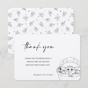 The Child Simple Line Art Thank You Invitation