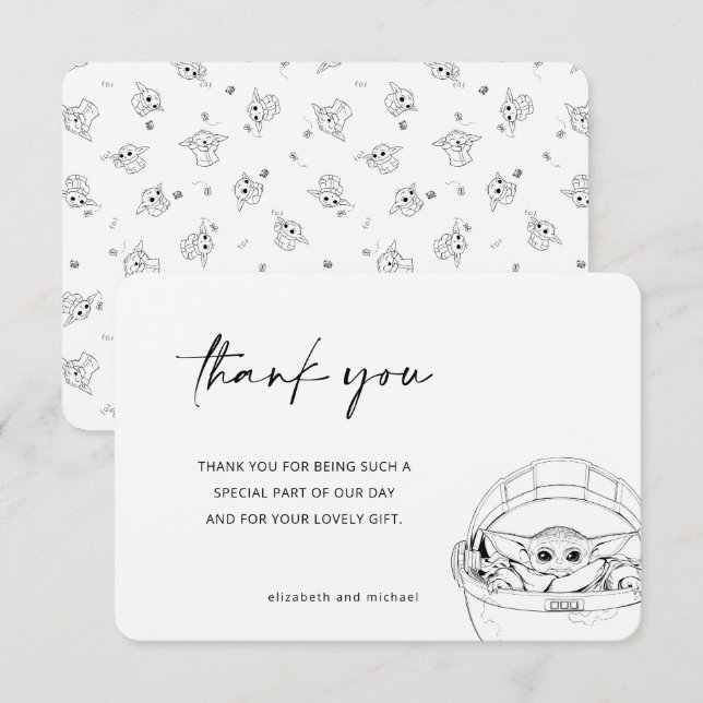 The Child | Simple Line Art Thank You Invitation (Front/Back)