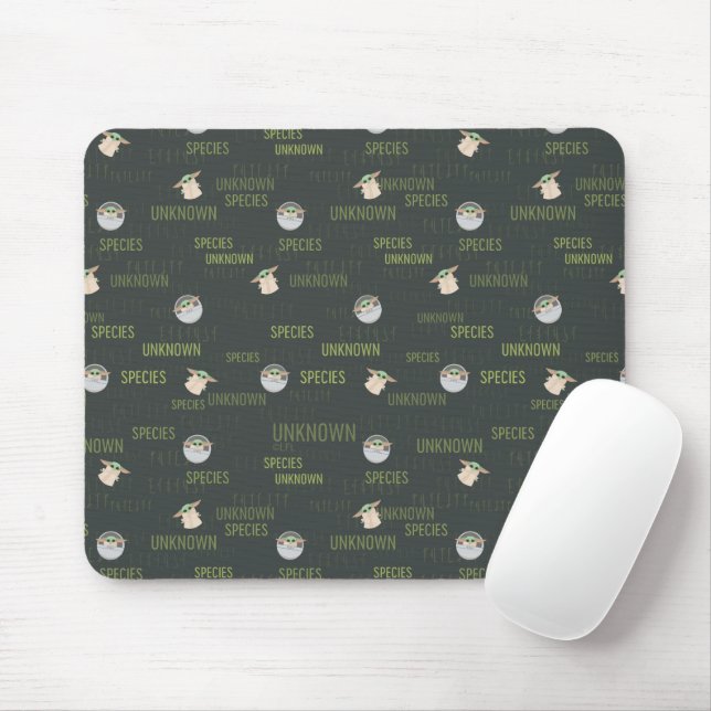 The Child | Unknown Species Green Pattern Mouse Pad (With Mouse)