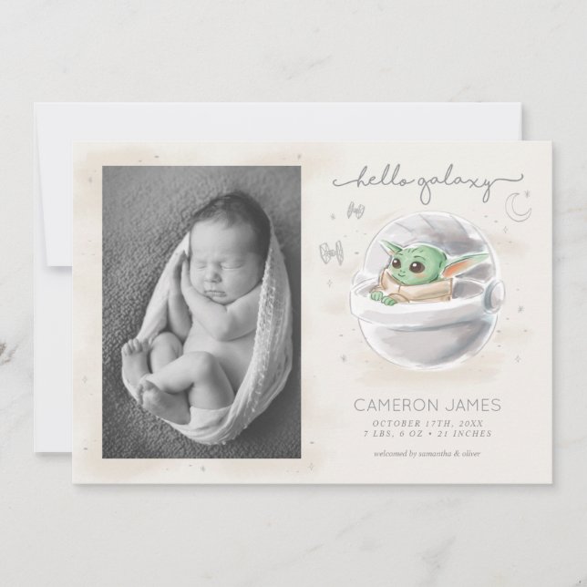 The Child | Watercolor Birth Announcement - Photo (Front)