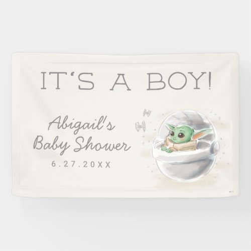 The Child  Watercolor Boy Baby Shower Banner