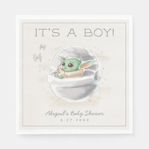 The Child  Watercolor Boy Baby Shower Napkins