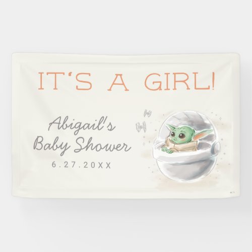The Child  Watercolor Girl Baby Shower Banner