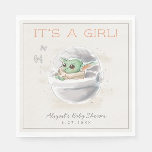The Child  Watercolor Girl Baby Shower Napkins