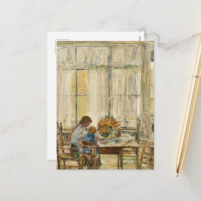 The Children by Childe Hassam Holiday Postcard (Front/Back In Situ)