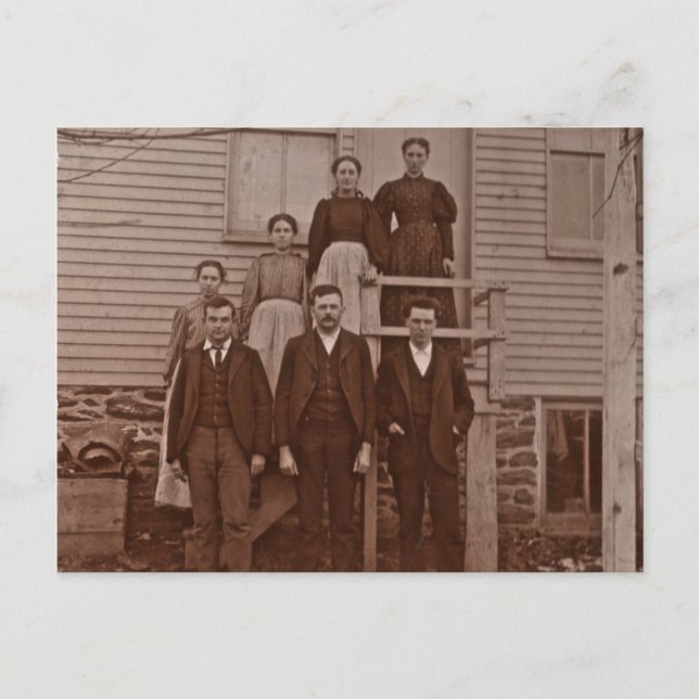 The Children of John & Mary Rupp circa 1875 Postcard (Front)