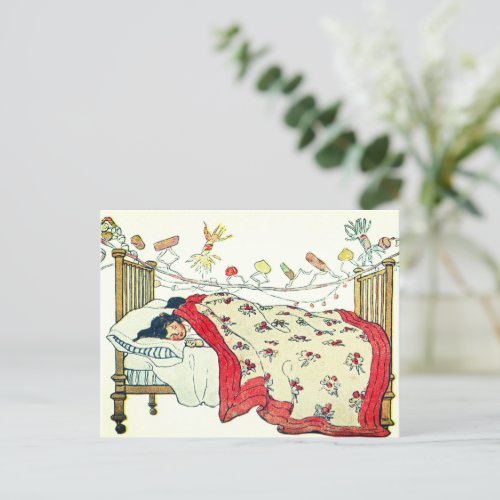 The children were nestled all snug in their beds holiday postcard