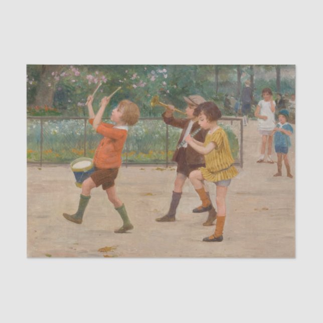 The Children's Band by Victor Gabriel Gilbert Tissue Paper (Front)