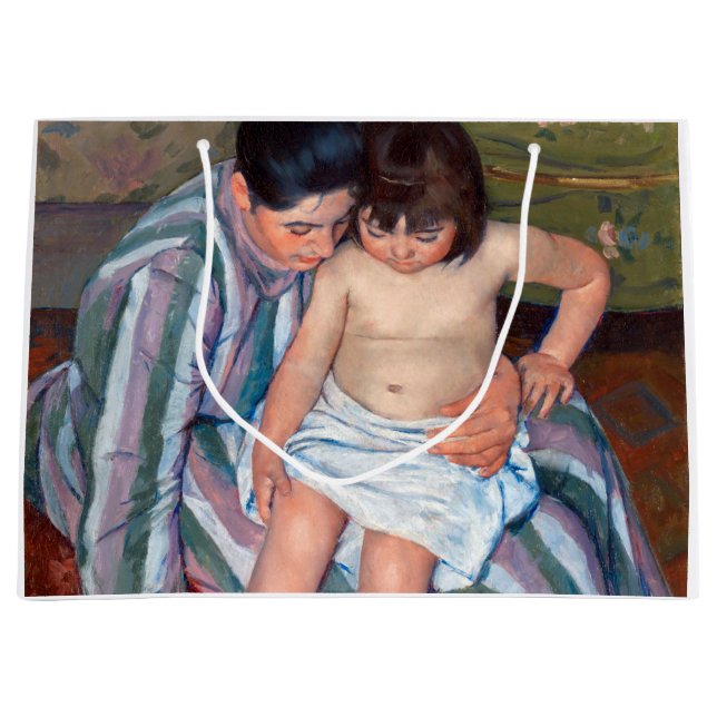 The Child's Bath, Mary Cassatt Large Gift Bag (Front)