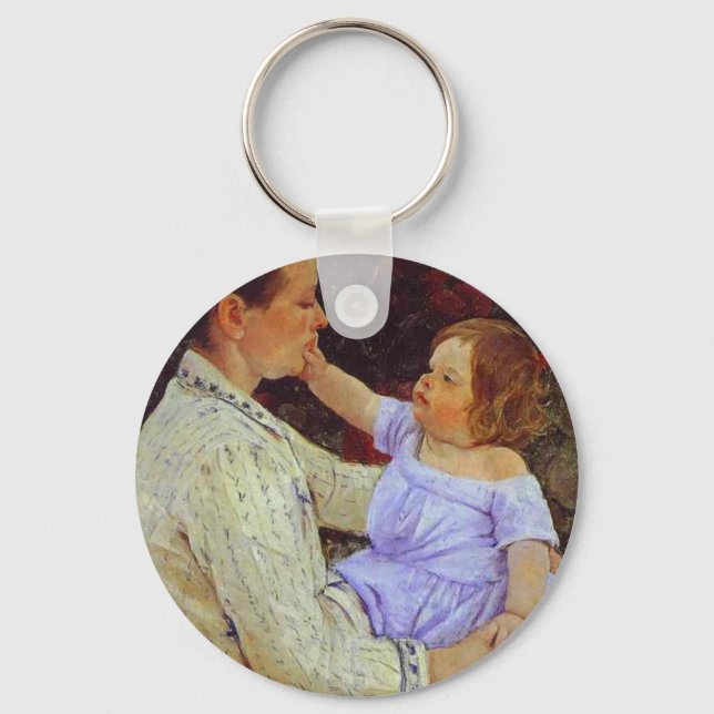 The Child's Caress. c. 1890, Mary Cassatt Keychain (Front)