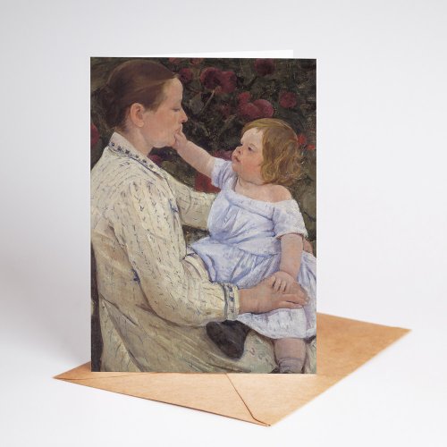 The Childs Caress  Mary Cassatt  Card