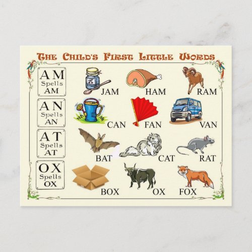The Childs First Little Words Postcard