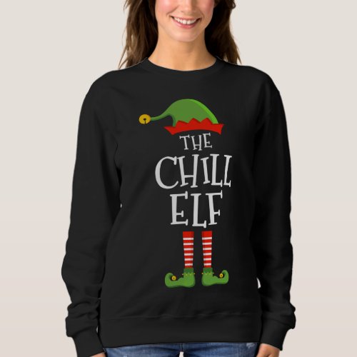 The chill elf funny christmas matching family paja sweatshirt