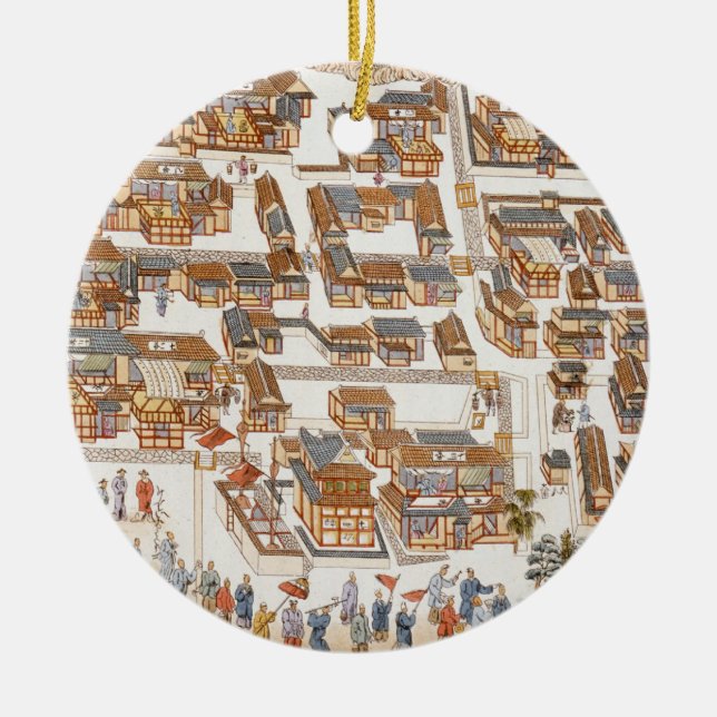 The Chinese Factory in the Street of Teng-chan at Ceramic Ornament (Front)