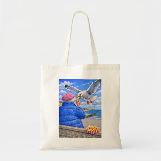The Chip Thief Seagull Scottish humor funny  Tote Bag (Front)