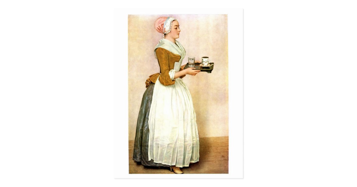 The Chocolate Girl Fine Art Painting Postcard Zazzle Com