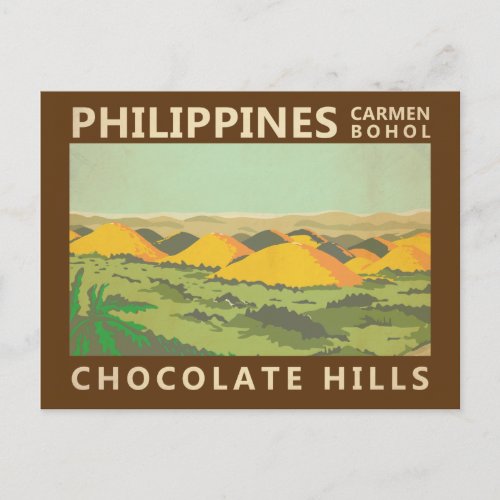 The Chocolate Hills Philippines Vintage Postcard