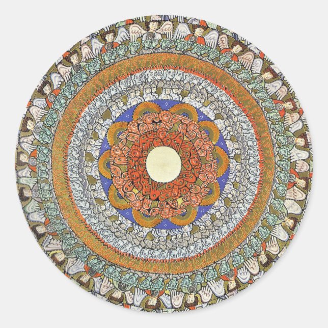 The Choirs of Angels (Hildegard von Bingen) Classic Round Sticker (Front)