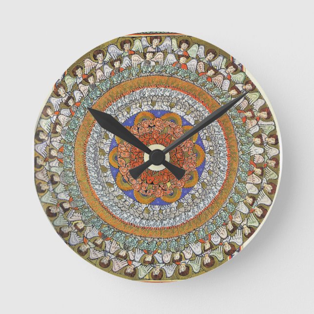 The Choirs of Angels - Hildegard von Bingen Round Clock (Front)