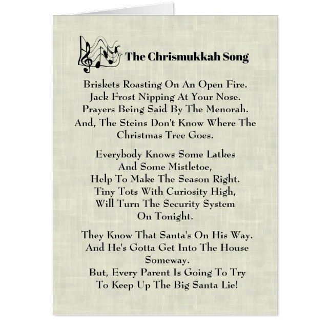 The Chrismukkah Song Christmas Card (Front)