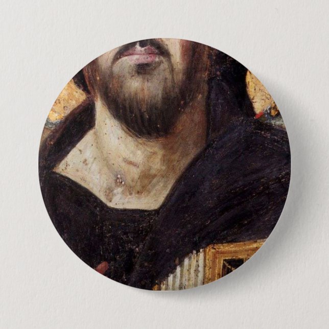 The Christ Pantocrator Of St Catherine’s Monastery Button (Front)
