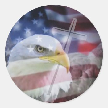 The Christian Patriot. Classic Round Sticker by dreams2innovation at Zazzle