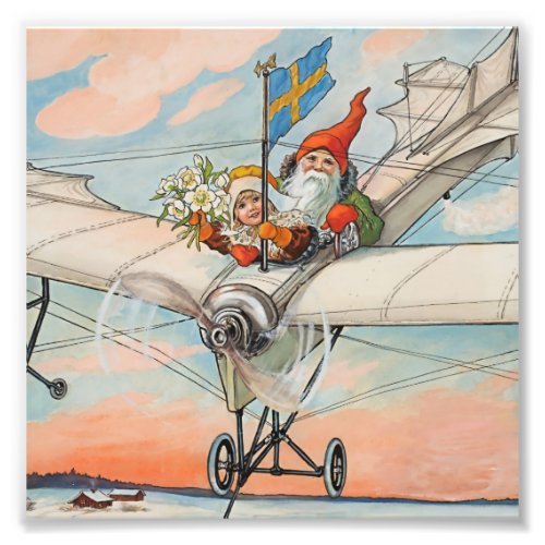 The Christmas Aeroplane by Jenny Nystrom Photo Print