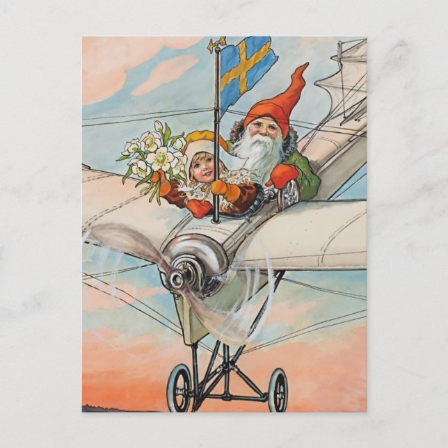 “The Christmas Aeroplane” by Jenny Nystrom Postcard (Front)