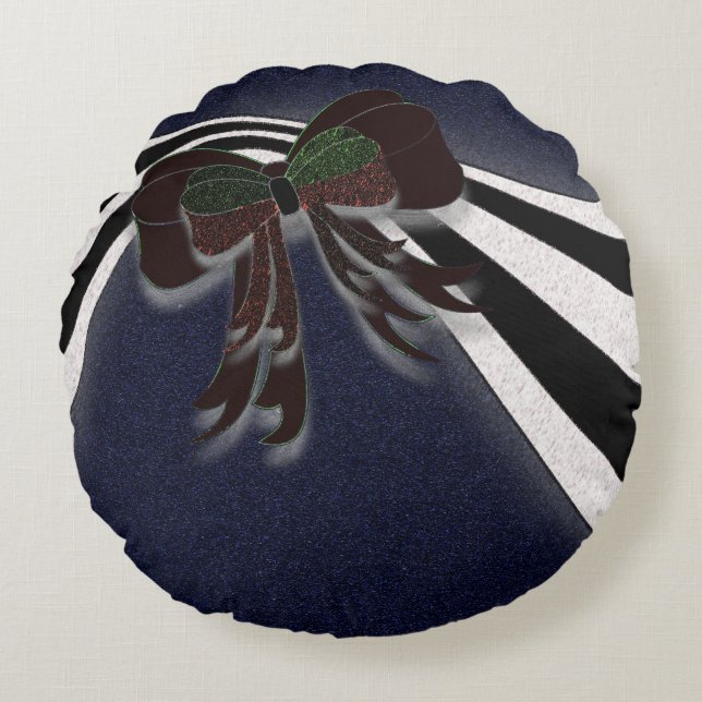 The Christmas Bow - Round Pillow (Front)