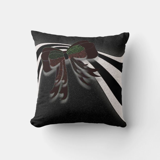 The Christmas Bow - Throw Pillow (Front)