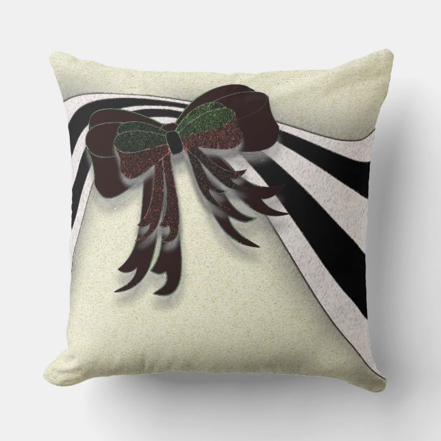 The Christmas Bow - Throw Pillow (Front)